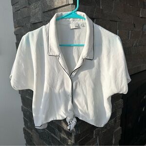 Wilfred Free White Button-up Tie Top